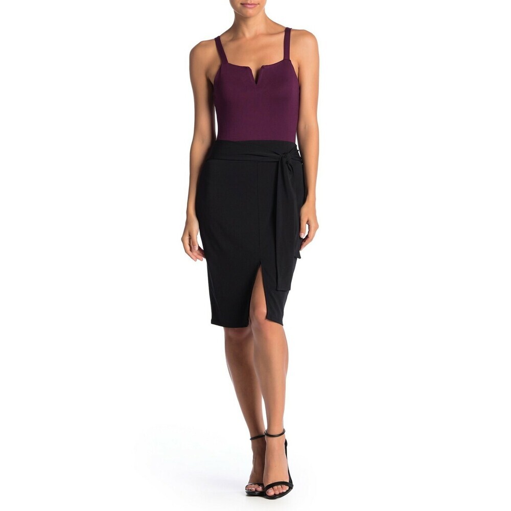 14th & Union Women's Tie Front Knit Skirt In Black Size XL NWT